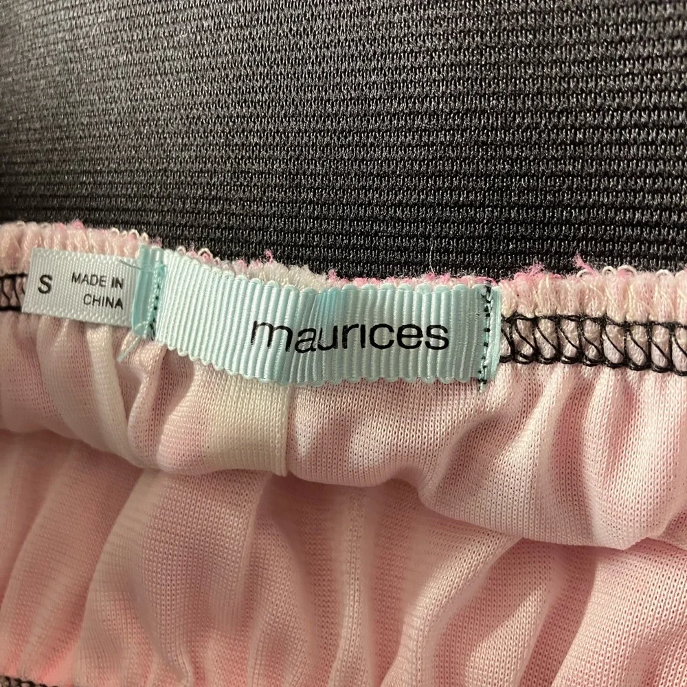 Women’s Striped Mini Skirt, Small, Pink/White/Aqua/Blues, Lined, Maurices